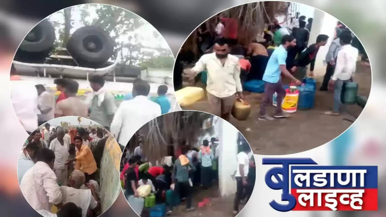 नागरिक डिझेल लुटताना 